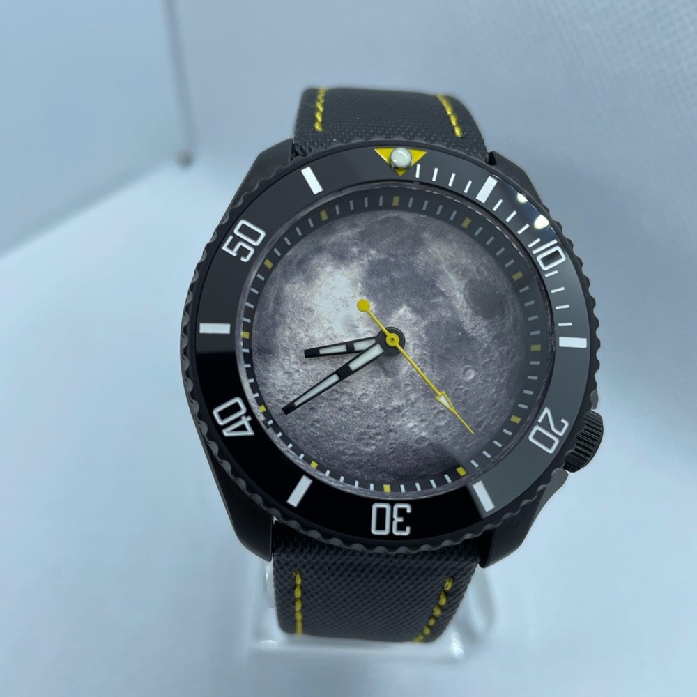 Custom built “light side of the moon” Seiko Mens Watch